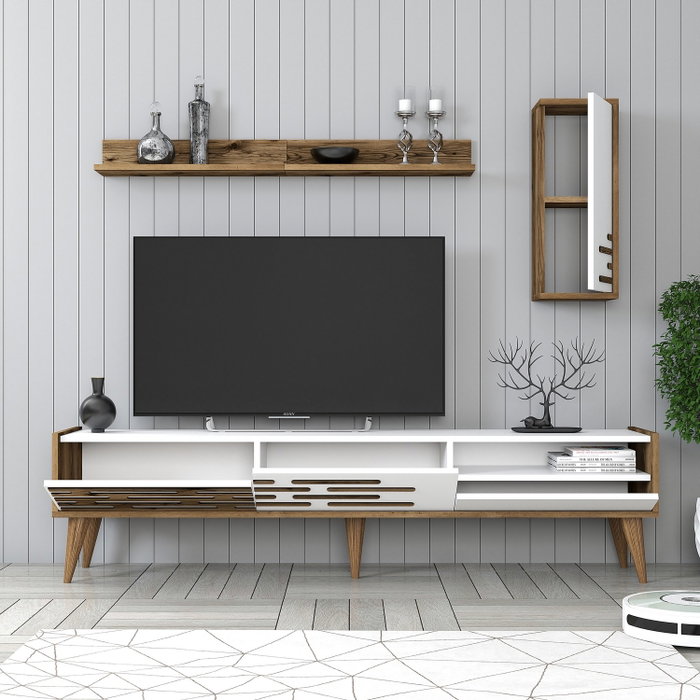 Hanah Home Valensiya Mueble para TV Nogal y Blanco